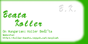 beata koller business card